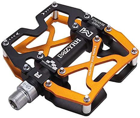 MZYRH Mountainbike Pedale, ultrastarke Bunte CNC Aluminiumlegierung maschinell bearbeitet 9/16 Radversiegelung 3 Lager reiffest Wasserdicht Anti-Staub