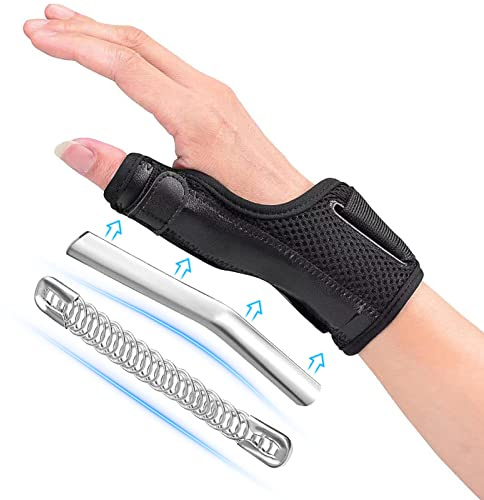 Fasola Reversible Daumenbandage, Daumenorthese für Rechts & Links, Daumenschiene mit zwei Metallschienen, Rhizarthrose Daumenbandage für Arthritis, Sehnenscheidenentzündung, Verstauchungen - S