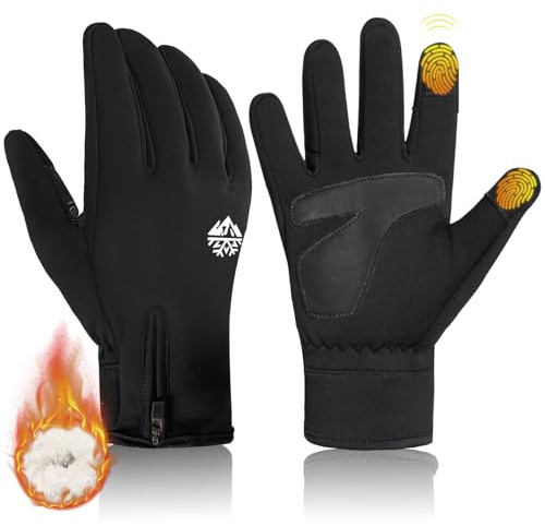 RIGWARL Handschuhe Kinder Winterhandschuhe Kinder Reißverschluss, Anti-Rutsch Reithandschuhe für Jungen Mädchen Laufen Sport