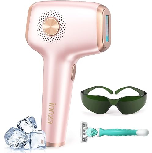 INNZA IPL Geräte Haarentfernung mit Kühlung Funktion 999.999 Lichtimpulse,Schmerzfreie IPL Haarentfernungsgerät 9 Energiestufen für Gesich Bikinibereich Körper