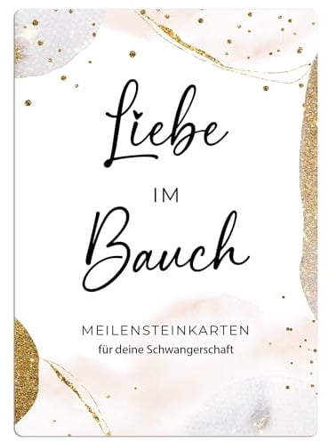 JoliCoon 50 Meilensteinkarten Schwangerschaft Golden Glamour - Meilensteine Schwangerschaft - Geschenke für Schwangere