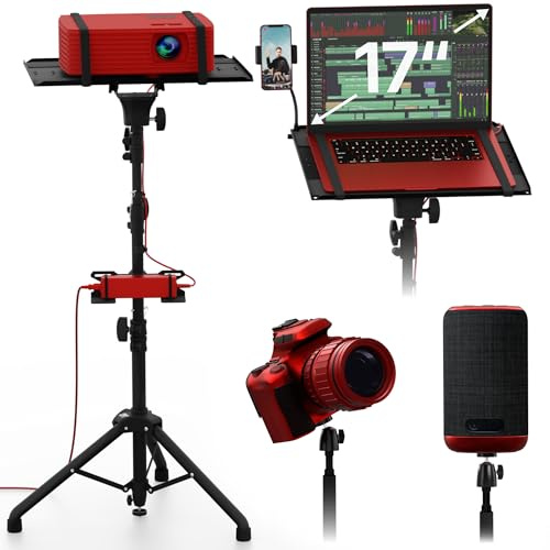 Projektor-Stativ, höhenverstellbar 27-62 & Boden-Projektor-Stativ, tragbarer Laptop-Ständer, Kamera & Licht & Kugelgelenk – gut verarbeitet, einfach zu justieren, DJ-Rack & Musik- oder Filmständer