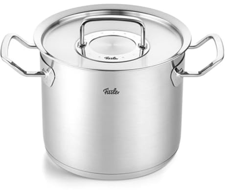 Fissler Original-Profi Collection/hoher Edelstahl-Kochtopf (Ø 20 cm, 5,2 L) Töpfe inkl. Metall-Deckel, Innen-Skalierung – Induktion, Made in Germany