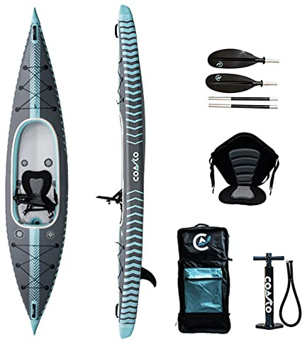 Coasto, Capitole, Aufblasbares Kajak, Grau/Grünes Wasser, 1P, Unisex-Adult