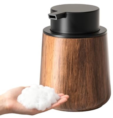 LuminaVerde Seifenspender, Schaumseifenspender Für Bad & Küche, Nachfüllbarer Moderner Pumpspender Walnuss Farbe Für Waschbecken