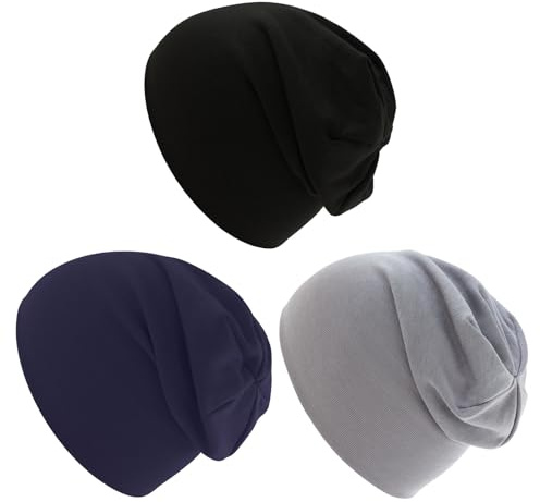 Mayoii 3er-Pack Beanie Kinder – Dünne Mütze Kinder, Doppellagige Wintermütze aus Baumwolle für Jungen & Mädchen, Weiches Slouch-Design für Frühling, Herbst & WinterWinter