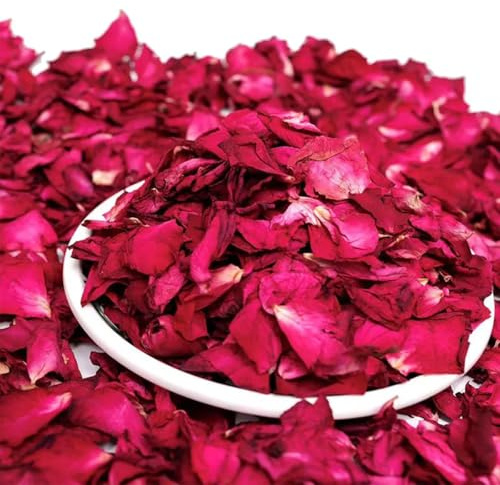 300g Natürliche Getrocknete Rosenblätter,100% Blütenblätter, Blütenkonfetti Hochzeit,Echte Blume Rosenblatt Konfetti,Getrocknete Blumen für Körperbad Hochzeit Konfetti DIY Handwerk Zubehör
