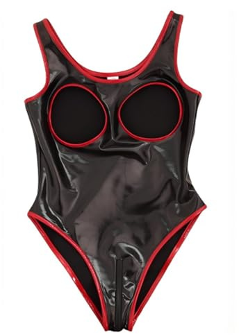 Latex Catsuit Männer Frauen Latex Dessous für Damen Wetlook Dessous Männer | Latex Body für Frau Anzug,Sissy Kleidung für Crossdresser Zwangsjacke für Damen Catsuit Ouvert Sexy Domina Outfit Extrem SM