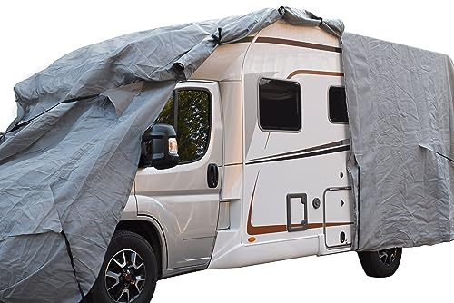 GreenYard® Wohnmobil Schutzhülle mit Reflektoren | Gr. XL 870 x 235 x 275 cm | Camping Schutzplane | Schutz vor Staub und Nässe | wasserabweisend und atmungsaktiv | langlebig
