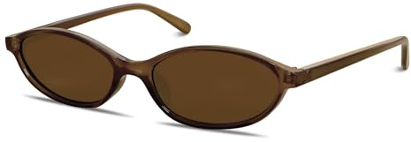 CHAOSELF Retro Ovale Sonnenbrille für Damen Trendige Leichte Schmale Schicke Cat-Eye 90er Kleine Vintage Brille UV400 Schutz