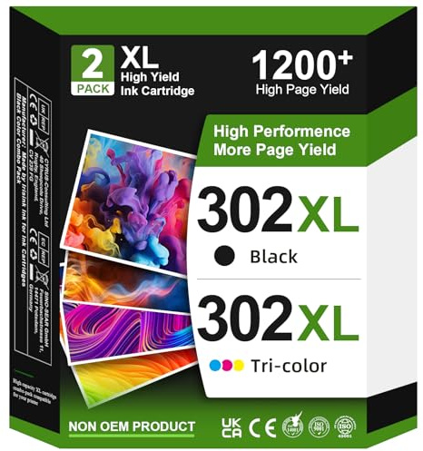 302 Druckerpatronen Multipack XL, Druckerpatrone 302 XL Ersatz für HP 302 Druckerpatronen für Envy 4525 4520 4527 4522 Officejet 3831 5230 3830 4650 DeskJet 3630 3636 3639 2130 1110(Schwarz,Farbe)