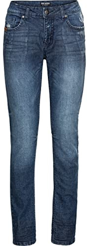 Spirit Motors Slim Mid Miley Damen Jeans, Motorradhose Motorradjeans mit Protektoren blau 28/32