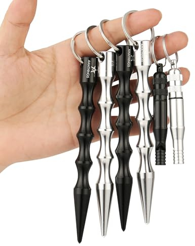 AMATHINGS Kubotan Selbstverteidigung Schlüsselanhänger mit ergonomischem Griff und Signal-Pfeife - Selbstverteidigung Waffen legal, Frauenverteidigung, Verteidigungswaffen für Frauen