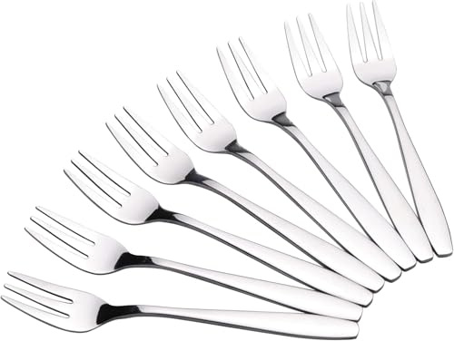 10 Stück Kuchengabel, Edelstahl Gebäck Gabeln Set, 14cm Silber Tafelgabeln Gabel Kit Dessertgabeln Kuchengabeln Kleine Gabeln, Spiegelpoliert Gabelnfür Konditoreien, Restaurants, Haushalte, Kantinen