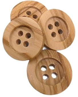 BOTIBOTON - 50 Naturholzknöpfe mit 4 Löchern – knöpfe aus holz - kinderknöpfe (12,15,18,20,25 mm) - Olivenholz - Helles Holz - Nähzubehör - Hergestellt und versandt aus SPANIEN (15 mm)