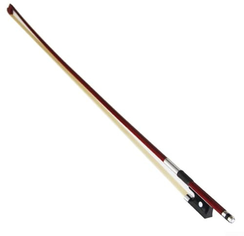 1/8 Violinbogen für Anfänger | Übungsbogen aus Brasilholz & Rosshaar mit versilbertem Griff | 50 g leicht