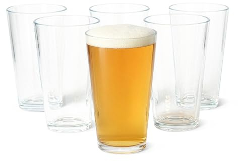 Amazon Basics Pint-Gläser, 6-Teiliges Set, 473,2ml, Spülmaschinenfest