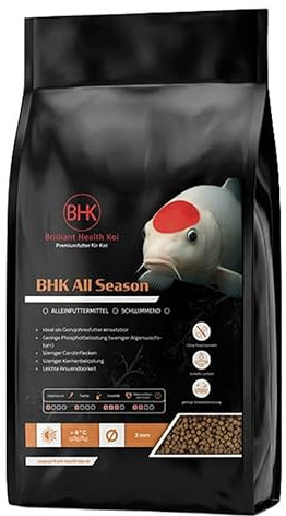 BHK Daily All Season Koi Futter schwimmend für ganzjährige Fütterung und stabile Entwicklung - Premium Koifutter leicht verdaulich für Koi und Teichfische - 5 mm - 15 kg