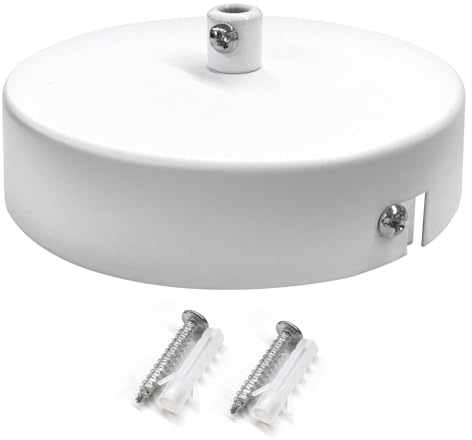 Baldachin Abdeckung, Deckenbaldachin Lampenbaldachin 100mm x25mm | Metall Deckenlampen Baldachi Lampenabdeckung Decke Kabelabdeckung für Hängeleuchte weiß Baldachin Lampe