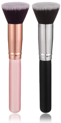 Halinuia 2 Stück professionelle Foundation-Pinsel, Foundation für Unvollkommenheiten, Make-up-Pinsel für das Gesicht, multifunktional, flüssige Foundation-Pinsel, Creme-Make-up