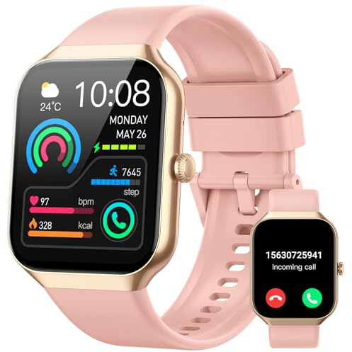 Smartwatch Damen , Fitnessuhr mit Herzfrequenz Schlafmonitor Schrittzähler Uhr Damen, 1.96 HD Smart Watch Bluetooth Anrufe, 113+ Sportmodi Sportuhr, IP68 Wasserdicht Fitness Tracker für iOS Android