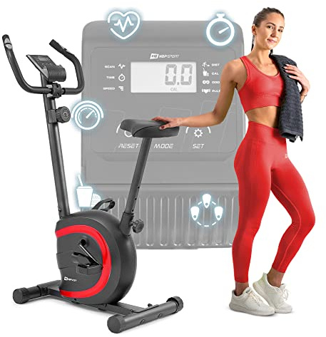 Hop-Sport Heimtrainer Vox - Ergometer Fahrrad für Zuhause mit Magnetischem Bremssystem, Verstellbarem Sattel und Pulsmessung, Fitnessbikes für Home Fitness, Indoor Bike