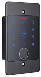 Gelikom Smart Home Codeschloss CB4 mit Fingerprint, RFID und PIN, verwaltbar mit APP (Codeschloss + Netzteil + Unterputz-Dose, Schwarz)