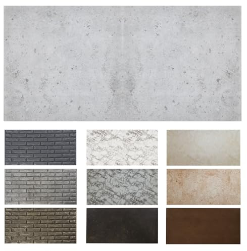 MDEKOR Wandpaneele Beton 50x100 cm | XPS 3D Wandverkleidung in Betonoptik | 40 Stück = 20 m² Gray Light | Paneele 4,5 mm dick | Dekorative Platten aus Porystyrol für Innenräume