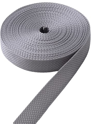 IPEA Rollladengurt aus Polypropylen, sehr widerstandsfähig, 7,5 m Länge, hergestellt in Italien, Seil für Fenster und Türen, Breite 20 mm, Grau