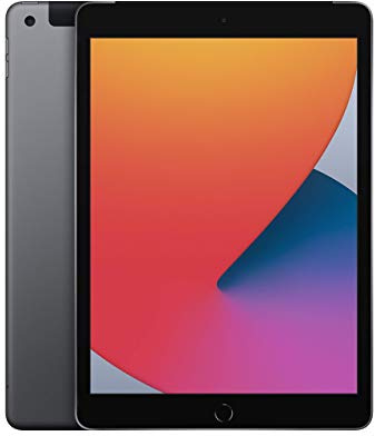 Apple iPad (8. Generation, 10.2-Zoll, 2020), 128GB, Wi-Fi + Cellular, Space Grau (Generalüberholt)