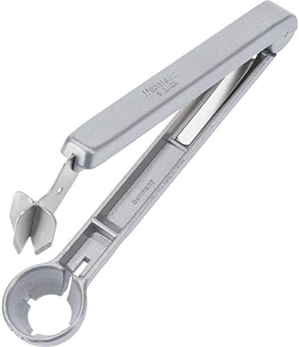 Westmark Pflaumenentsteiner für küchenfertig entsteinte Zwetschgen, 16,7 cm lang, Aluminium, lebensmittelecht beschichtet, Edelstahlklinge, Steinex, Silber, 40102260