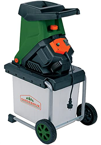 Gardebruk® Gartenhäcksler 3100 W max. 40 mm Aststärke Elektrisch 50 L Robuste Auffangbox Messerhäcksler Schredder Holz
