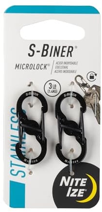 Nite Ize Karabiner S-Biner MicroLock 2 Stk, schwarz, NI-LSBM-01-2R3