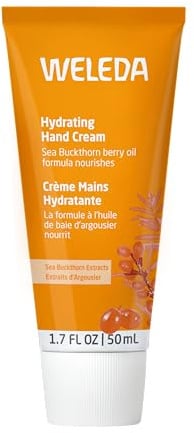 WELEDA Bio Express Handcreme Sanddorn - Naturkosmetik Handpflege Creme für trockene Hände. Nachhaltige Feuchtigkeitscreme für Frauen & Männer mit Grapefruit, Mandarine & Sandelholz Duft (1x 50ml)