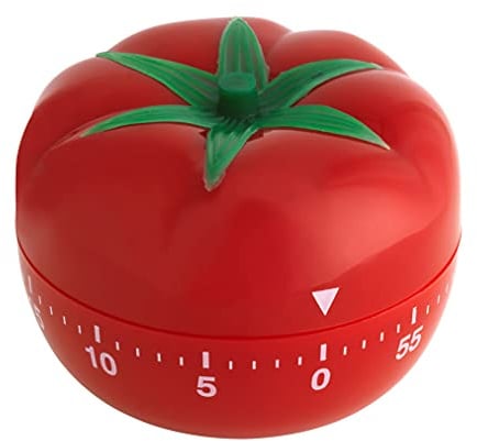 TFA Dostmann Pomodoro Tomaten Timer, 38.1005, Eieruhr, Kurzzeitwecker, zum Lernen/Spielen/Kochen/Hausaufgaben, rot