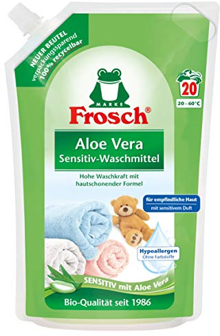 Frosch Aloe Vera Waschmittel, 5er Pack (5 x 18 Waschladungen)