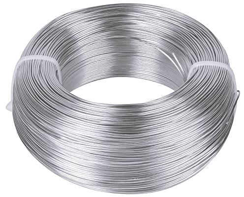 Silber Aluminium Draht, Schmuck Dekodraht, Basteldraht Schmuckdraht, Flexibler Handwerk Metalldraht, Modellierdraht für Schmuckherstellung, DIY Kunstherstellung, Drahtskulpturen (0.8mm)