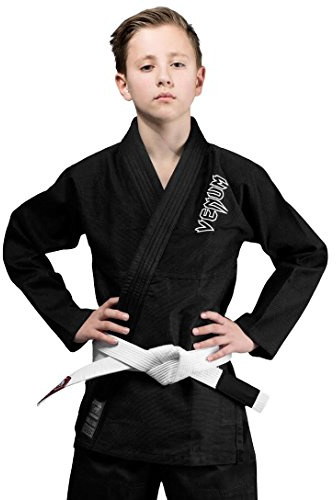Venum, Contender Kinder BJJ Kampfanzug (Free Weiß belt included), Unisex Kinder, C2, Schwarz
