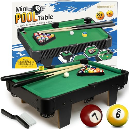 Spieltisch – 50 cm Kleiner Billardtisch, Mini-Billardtisch für Familienspielabende – einfache Montage erforderlich