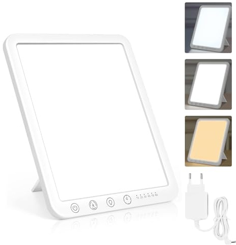 Sotipevs Tageslichtlampe 15000 Lux, UV-freie LED Lichttherapielampe Tageslicht, LED Daylight Lampe, Touch-Control Sonnenlicht Lampe, Vollspektrumlampe für Zuhause/Büro