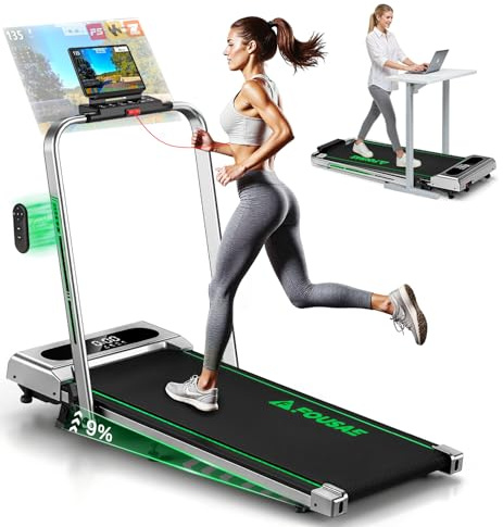Laufband für Zuhause, 5 in 1 Walking Pad, 12km/h Klappbar Laufband mit 10% Steigung, 2.75HP bürstenlosem Motor Walking Machine mit LED-Anzeige, App-Kompatibilität, 12 Programmen, Doppeloperation