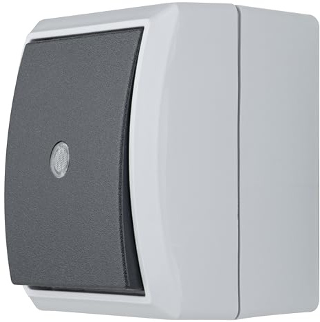 REV AquaForm, Kontrollschalter Feuchtraum IP44, einpolig, Aufputz, grau
