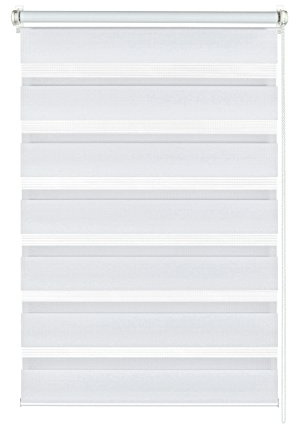 Gardinia Doppelrollo zum Klemmen oder Kleben, Duo-Rollo/Seitenzugrollo, Transparente und blickdichte Streifen, Alle Montage-Teile inklusive, Weiß, 60 x 150 cm (BxH) 31080