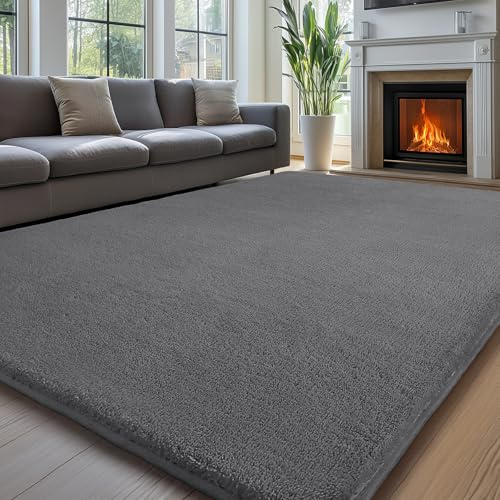 Sour Lemon Teppich Wohnzimmer 200x300, Waschbarer Kinderzimmer Mädchen Junge Schlafzimmer Grau Carpet Gegend Kurzflor Flauschig Rutschmatte