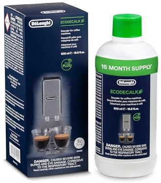 De'Longhi EcoDecalk Entkalker DLSC500, 5 Entkalkungs Dosen, Kaffee Maschinen Entkalker, Kaffee Maschinen Wartungs Zubehör, Pflanzliche Inhaltsstoffe, Flasche mit 5 Dosen, 500ml
