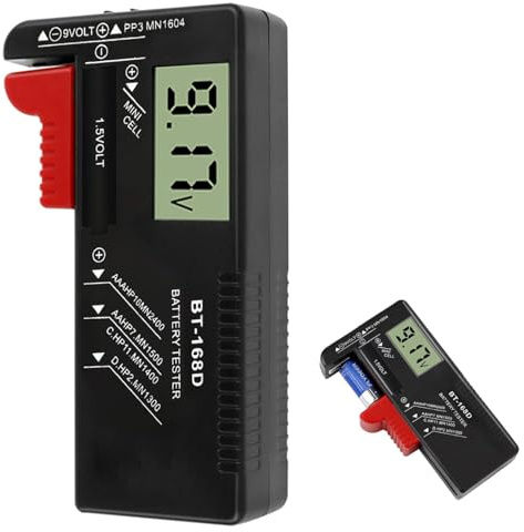 Digitaler LCD Batterietester, Batteriemessgerät, Checker Detection Universal Batterieprüfer, Batterieprüfer für 1,5V und 9V Batterien, Haushalt Ziffern Zeigen Batterie Tester, Einfach zu Tragen
