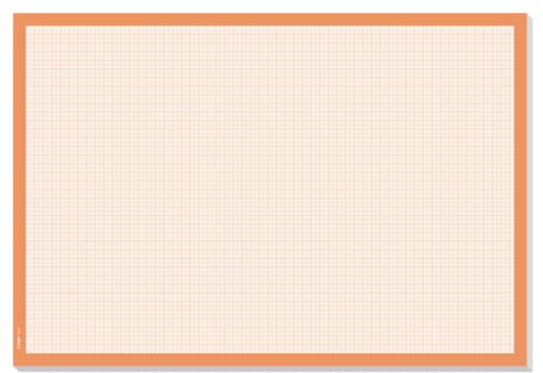SIGEL HO270 Papier-Schreibtischunterlage zum Abreißen, Millimeterpapier-Block, ca. DIN A2 - extra groß, orange, 30 Blatt, Schreibunterlage, aus nachhaltigem Papier