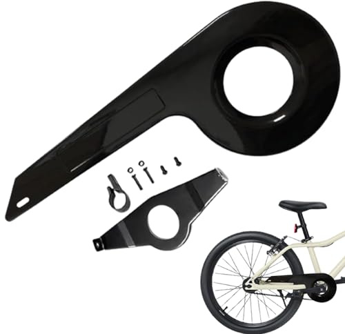 Fahrradkettenschutz Passend für 32-36 Zähne Universeller Fahrradkettenschutz Kinder Robuste Fahrradabdeckung für Zubehör Schwarz, Dekor
