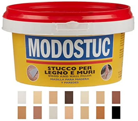 MODOSTUC Profi Spachtelmasse, gebrauchsfertig im Innenbereich, für Holz und Wand, schnell trocknend und perfekt haftend, schwarz (1 kg)