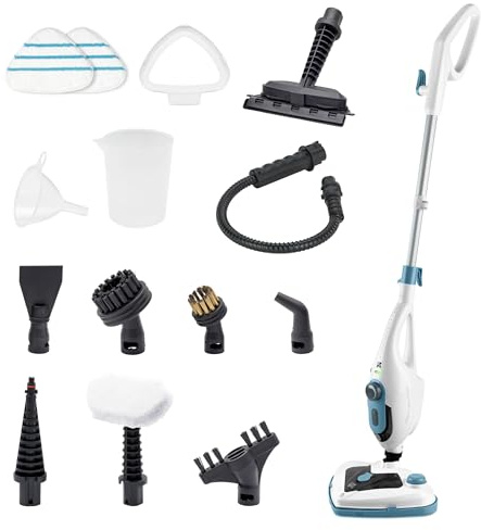 Di4 SteamClean Multi 12 ProMax Multifunktionaler Dampfreiniger 12 in 1, 1500W, Entfernt 99,9% der Viren und Bakterien, Dampfreiniger Haushaltsreinigung ECO ohne Reinigungsmittel, Polsterreiniger